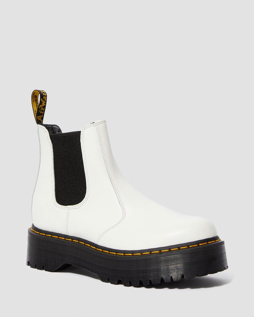 Dr Martens 2976 Smooth Kožené Platform Chelsea Boots Damske ( Biele ) SK 921-CXEJSL